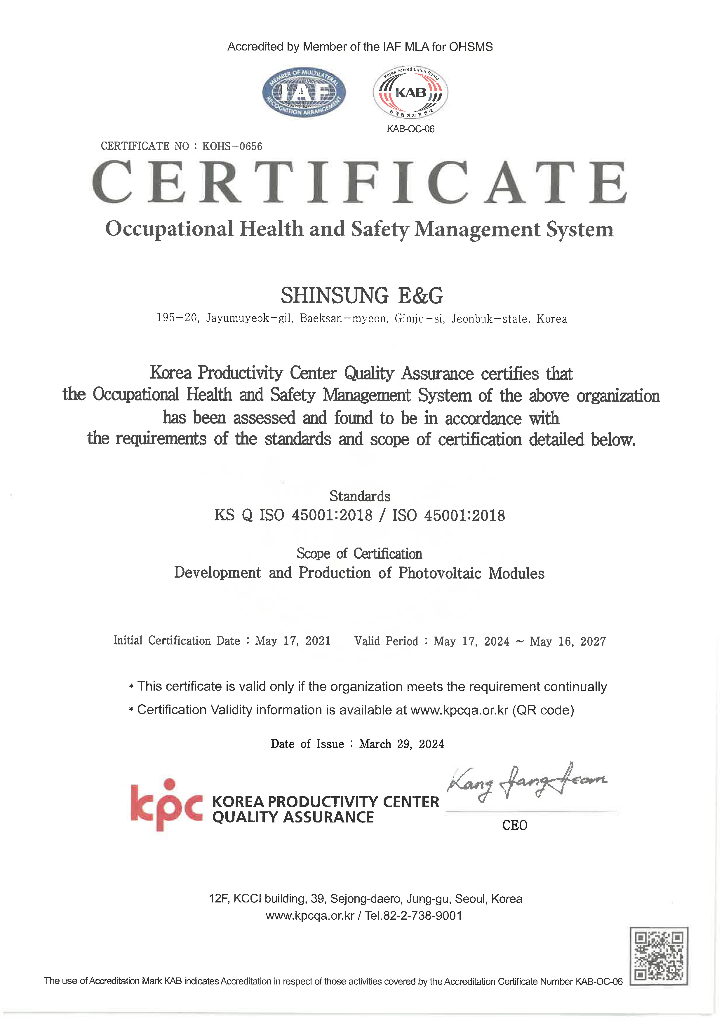 ISO 45001:2018